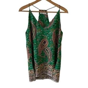Zara Green Paisley Racerback Cami Size Medium